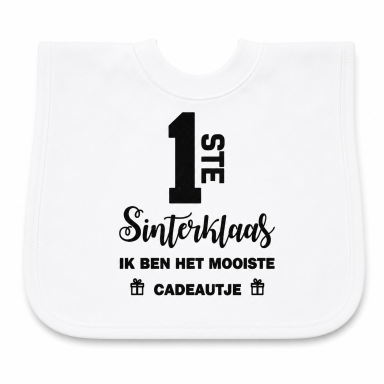 Baby Slabbetje met tekst -  eerste sinterklaas ik ben mooiste cadeautje
